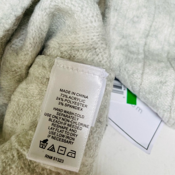 NWT 1.STATE Cable Knit Sweater Silver Heather Size L $99 Retail - Picture 7 of 12